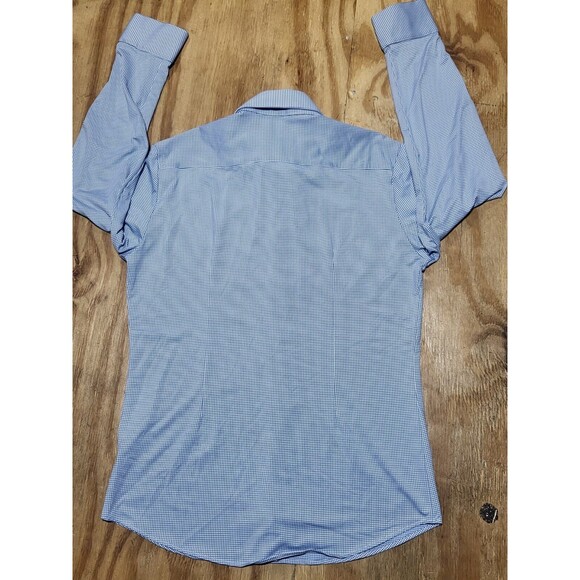 Mizzen Main Trim Fit Button Shirt Mens Medium Blue Checkered @ST - Picture 3 of 6